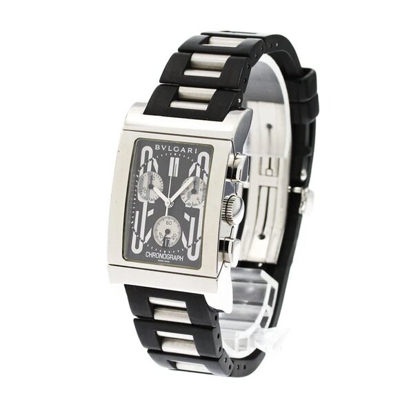 BVLGARI Rettangolo RTC49S Chronograph black Dial Quartz Men's Watch_864024 - Picture 1 of 11